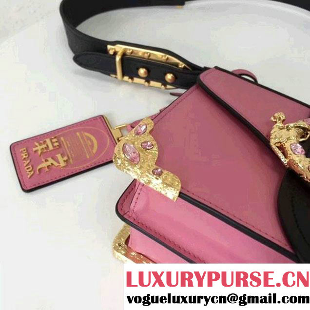 Prada Cahier Leather Bag RongZhai Limited Edtion 1BD103 Pink Spring 2018 (GYF-7120831 )