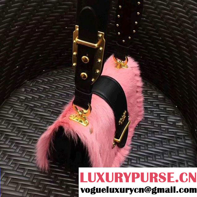 Prada Cahier Calf Hair Bag 1BD045 Pink 2017 (GYF-7120830 )