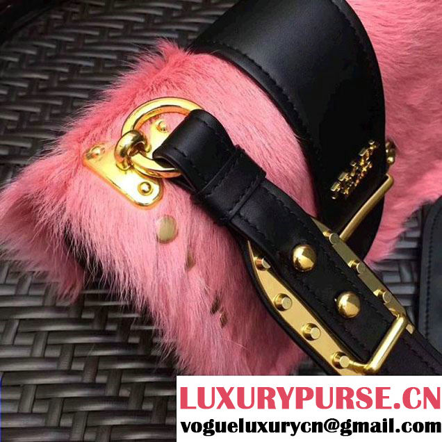 Prada Cahier Calf Hair Bag 1BD045 Pink 2017 (GYF-7120830 )