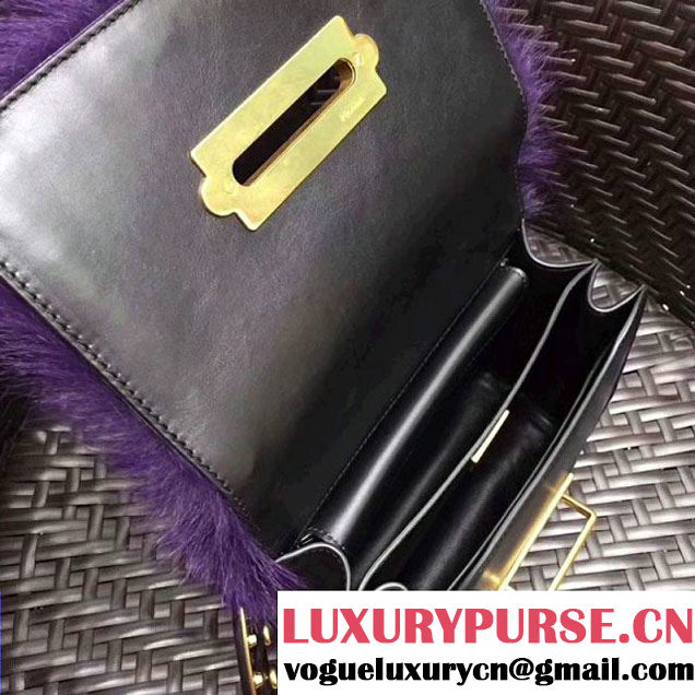 Prada Cahier Calf Hair Bag 1BD045 Purple 2017 (GYF-7120828 )