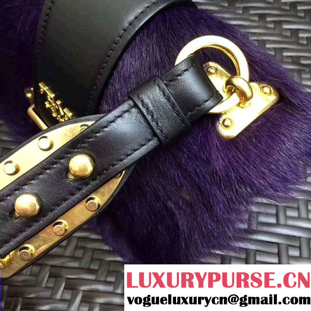 Prada Cahier Calf Hair Bag 1BD045 Purple 2017 (GYF-7120828 )