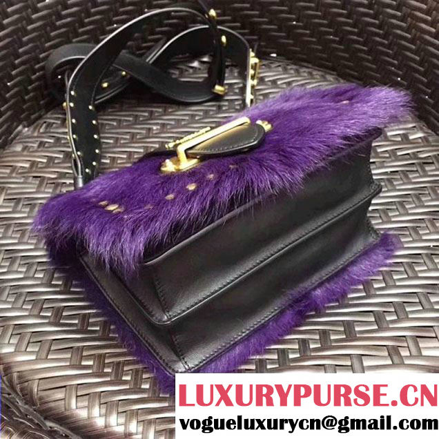 Prada Cahier Calf Hair Bag 1BD045 Purple 2017 (GYF-7120828 )