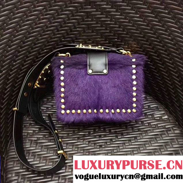 Prada Cahier Calf Hair Bag 1BD045 Purple 2017 (GYF-7120828 )