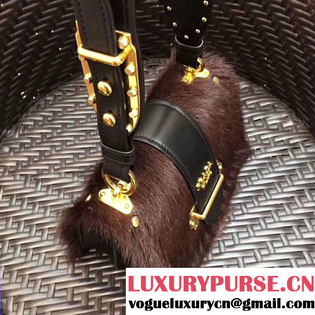 Prada Cahier Calf Hair Bag 1BD045 Coffee 2017 (GYF-7120826 )