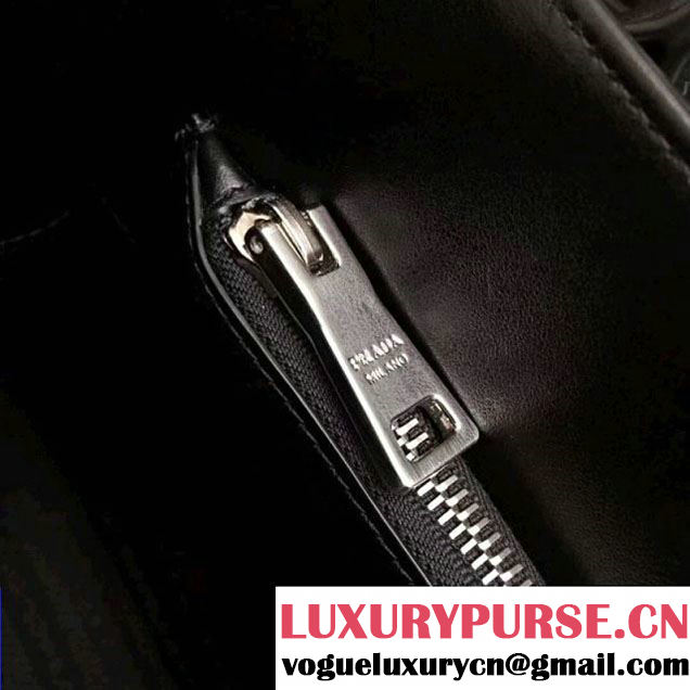 Prada Diagramme Leather Top Handle Bag 1BA165 Black 2017 (GYF-7120717 )