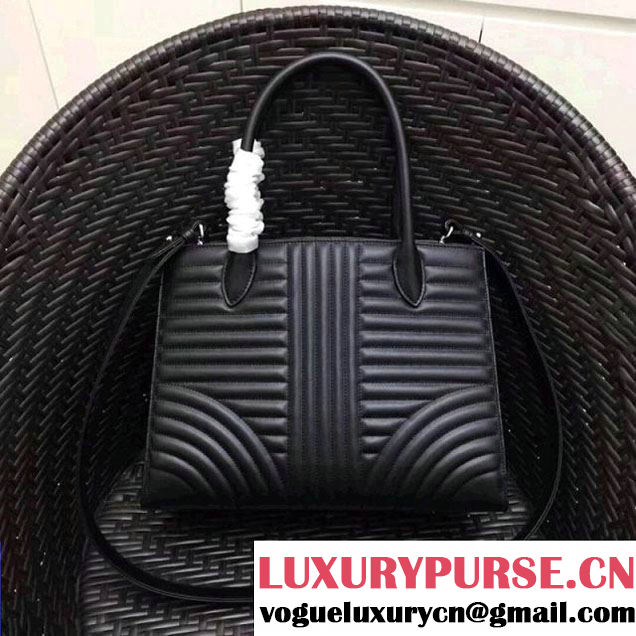 Prada Diagramme Leather Top Handle Bag 1BA165 Black 2017 (GYF-7120717 )
