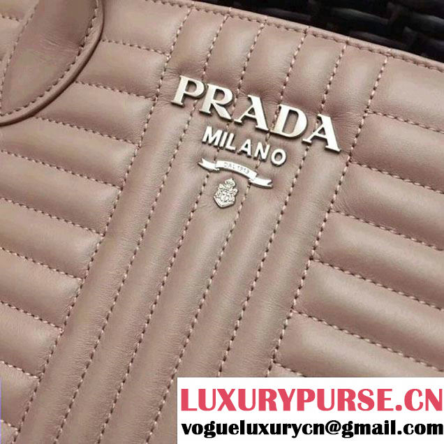 Prada Diagramme Leather Top Handle Bag 1BA165 Nude 2017 (GYF-7120715 )
