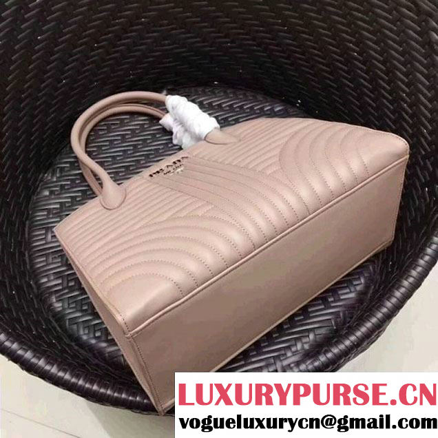 Prada Diagramme Leather Top Handle Bag 1BA165 Nude 2017 (GYF-7120715 )