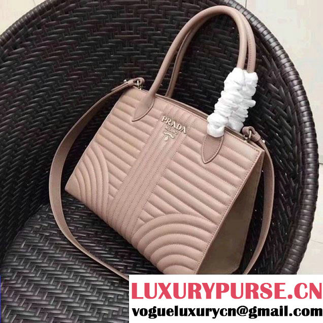 Prada Diagramme Leather Top Handle Bag 1BA165 Nude 2017 (GYF-7120715 )
