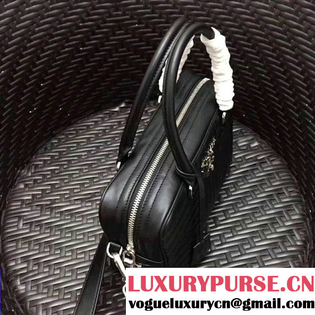 Prada Diagramme Leather Handbag 1BB113 Black 2017 (GYF-7120714 )