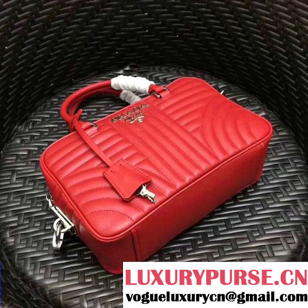 Prada Diagramme Leather Handbag 1BB113 Red 2017 (GYF-7120713 )