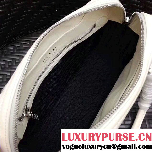 Prada Diagramme Leather Handbag 1BB113 White 2017 (GYF-7120712 )