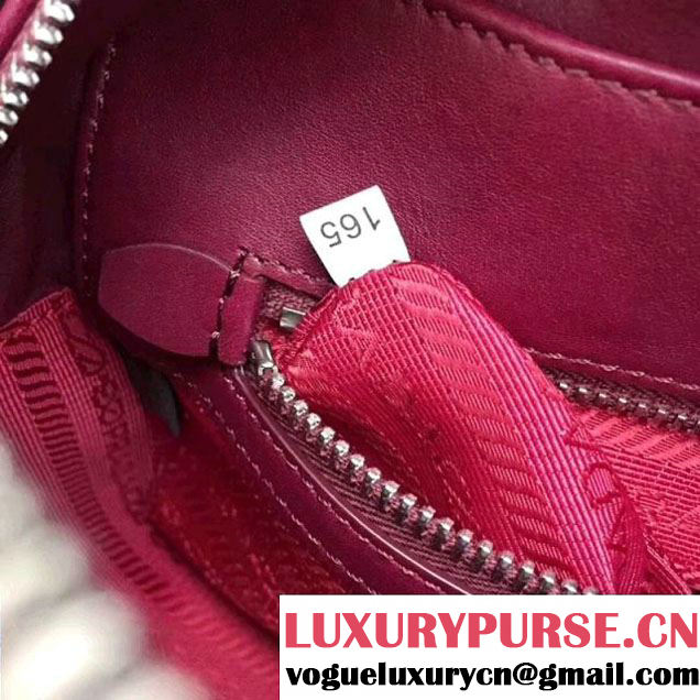 Prada Diagramme Leather Handbag 1BB113 Fuchsia 2017 (GYF-7120711 )