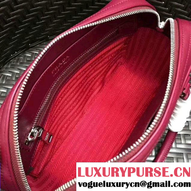 Prada Diagramme Leather Handbag 1BB113 Fuchsia 2017 (GYF-7120711 )