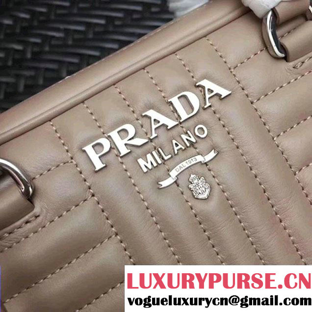 Prada Diagramme Leather Handbag 1BB113 Nude 2017 (GYF-7120710 )