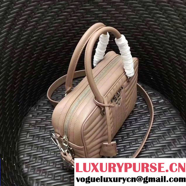 Prada Diagramme Leather Handbag 1BB113 Nude 2017 (GYF-7120710 )
