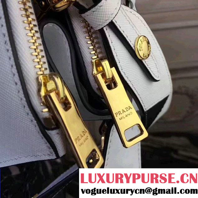 Prada Saffiano Calf Leather Paradigme Bag 1BA102 White 2017 (GYF-7120853 )