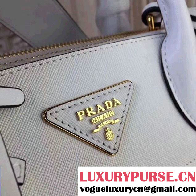 Prada Saffiano Calf Leather Paradigme Bag 1BA102 White 2017 (GYF-7120853 )