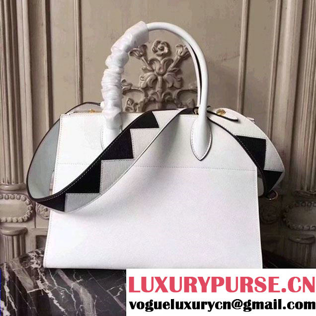 Prada Saffiano Calf Leather Paradigme Bag 1BA102 White 2017 (GYF-7120853 )