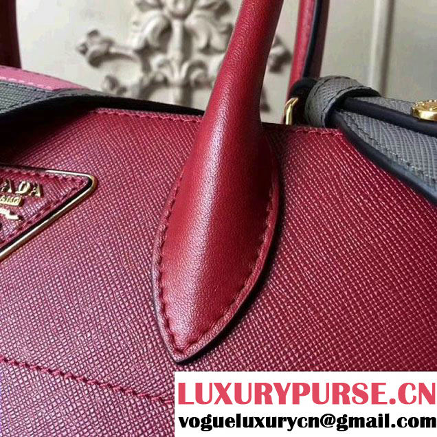 Prada Saffiano Calf Leather Paradigme Bag 1BA102 Red 2017 (GYF-7120852 )
