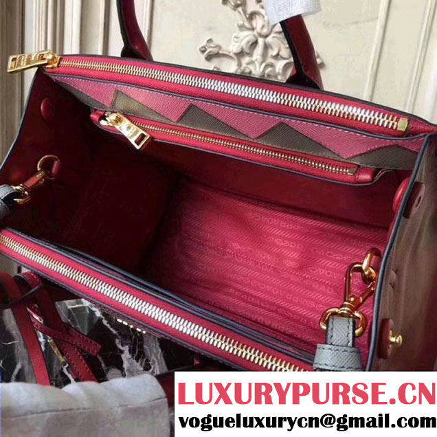 Prada Saffiano Calf Leather Paradigme Bag 1BA102 Red 2017 (GYF-7120852 )