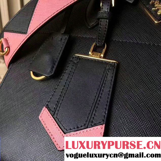 Prada Saffiano Calf Leather Paradigme Bag 1BA102 Black 2017 (GYF-7120851 )