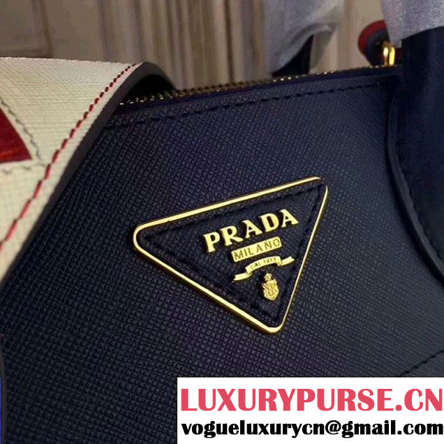 Prada Saffiano Calf Leather Paradigme Bag 1BA102 Blue 2017 (GYF-7120850 )