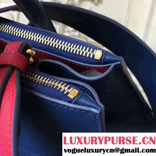 Prada Saffiano Calf Leather Paradigme Bag 1BA102 Blue 2017 (GYF-7120850 )