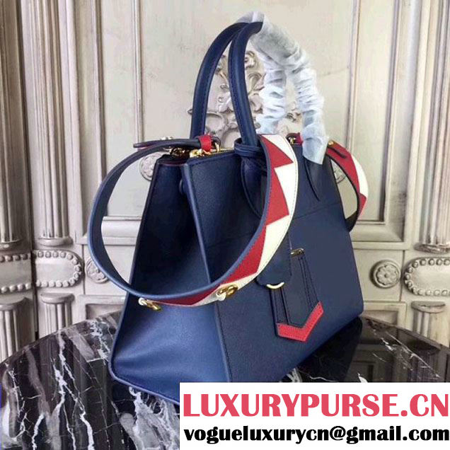 Prada Saffiano Calf Leather Paradigme Bag 1BA102 Blue 2017 (GYF-7120850 )