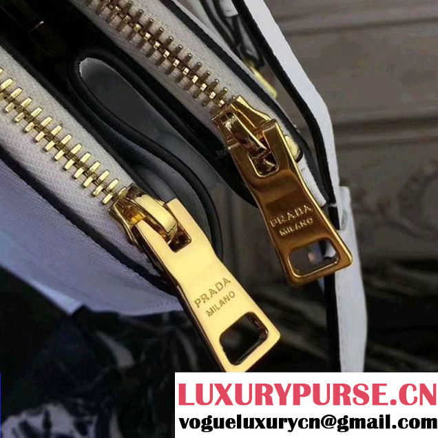 Prada Saffiano Calf Leather Paradigme Bag 1BA102 White 2017 (GYF-7120849 )