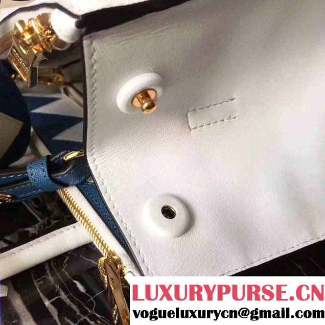 Prada Saffiano Calf Leather Paradigme Bag 1BA102 White 2017 (GYF-7120849 )