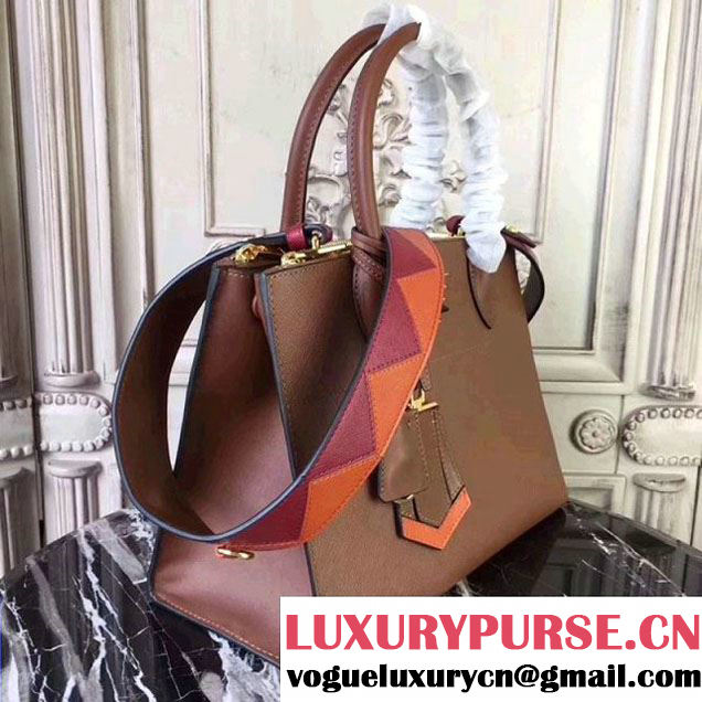 Prada Saffiano Calf Leather Paradigme Bag 1BA102 Brown 2017 (GYF-7120848 )