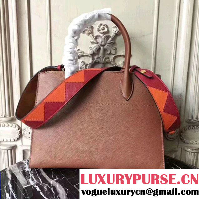Prada Saffiano Calf Leather Paradigme Bag 1BA102 Brown 2017 (GYF-7120848 )