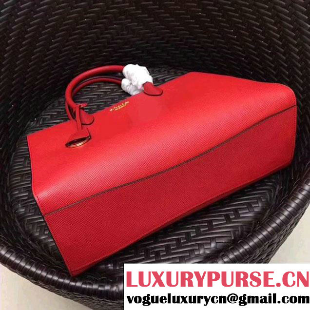 Prada Bibliothèque Saffiano Leather Bag 1BA153 Red 2017 (GYF-7120846 )