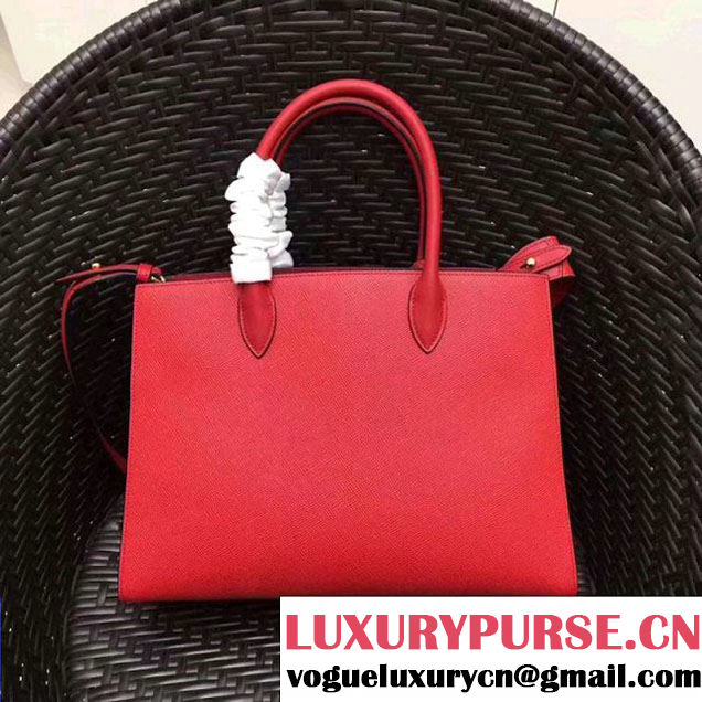 Prada Bibliothèque Saffiano Leather Bag 1BA153 Red 2017 (GYF-7120846 )