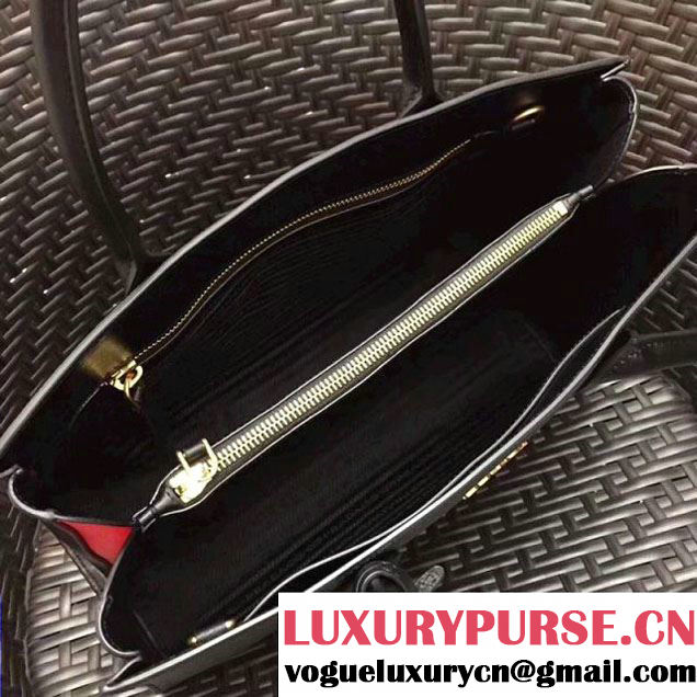 Prada Bibliothèque Saffiano Leather Bag 1BA153 Black 2017 (GYF-7120844 )