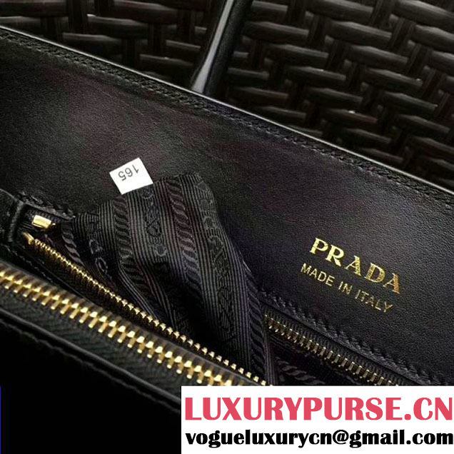 Prada Bibliothèque Saffiano Leather Bag 1BA153 Black 2017 (GYF-7120844 )