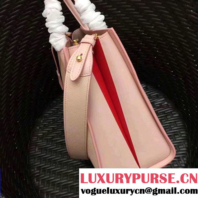 Prada Bibliothèque Saffiano Leather Bag 1BA153 Light Pink 2017 (GYF-7120843 )