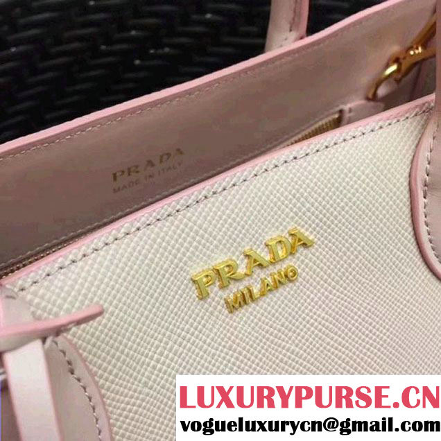 Prada Bibliothèque Saffiano Leather Bag 1BA153 Light Pink 2017 (GYF-7120843 )