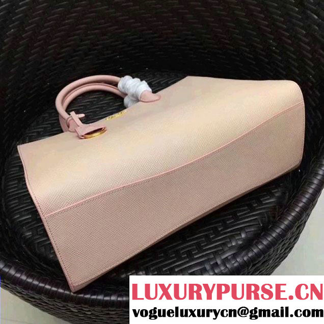 Prada Bibliothèque Saffiano Leather Bag 1BA153 Light Pink 2017 (GYF-7120843 )