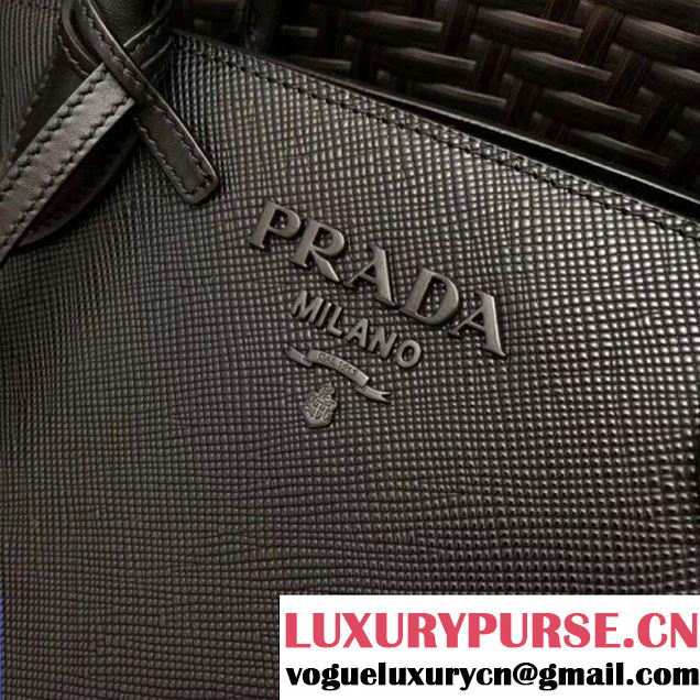 Prada Monochrome Saffiano  Leather Bag 1BA156 Black 2018 (GYF-7120842 )