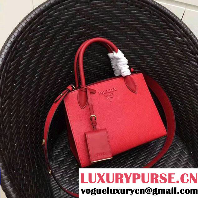Prada Monochrome Saffiano  Leather Bag 1BA156 Red 2018 (GYF-7120841 )