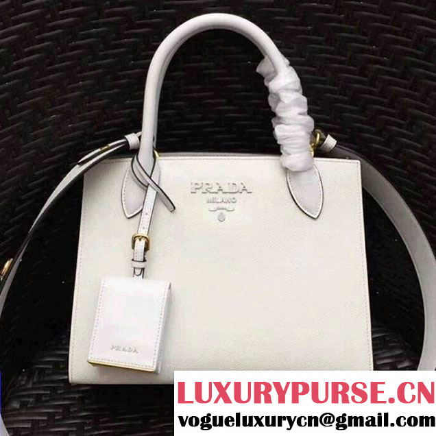 Prada Monochrome Saffiano  Leather Bag 1BA156 White 2018 (GYF-7120840 )