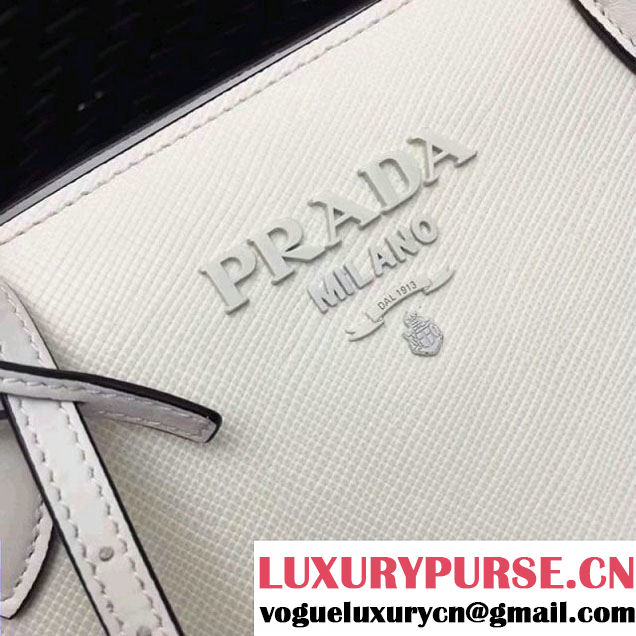 Prada Monochrome Saffiano  Leather Bag 1BA156 White 2018 (GYF-7120840 )