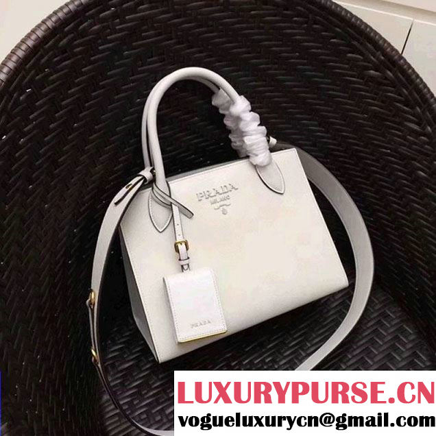 Prada Monochrome Saffiano  Leather Bag 1BA156 White 2018 (GYF-7120840 )