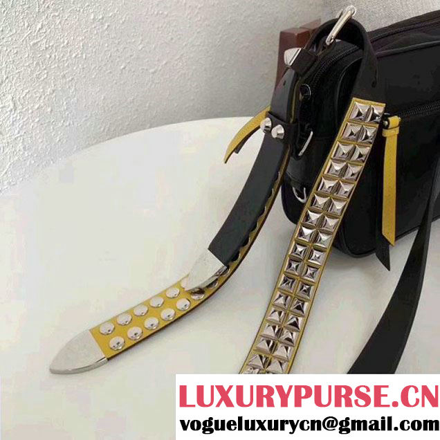 Prada Studded Nylon Camera Bag Black/Yellow Spring 2018 (GYF-8011231 )