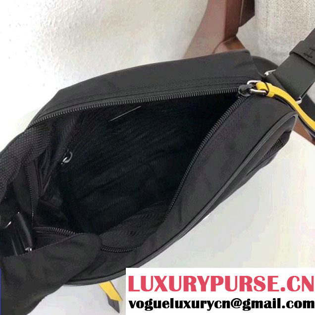 Prada Studded Nylon Camera Bag Black/Yellow Spring 2018 (GYF-8011231 )