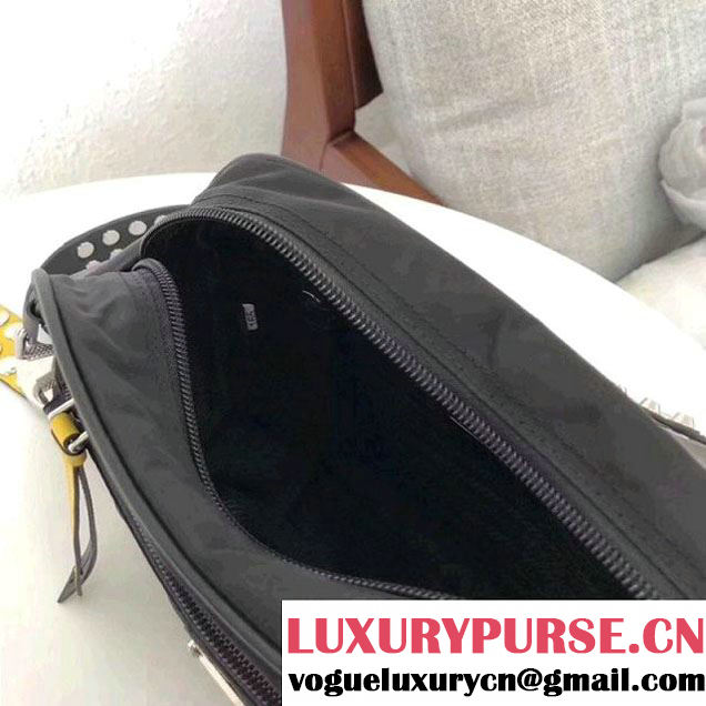 Prada Studded Nylon Camera Bag Black/Yellow Spring 2018 (GYF-8011231 )