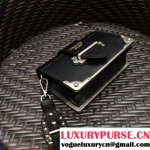 Prada Cahier Leather Clutch Bag 1BH018 Black 2018 (GYF-8011225 )