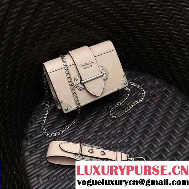 Prada Cahier Leather Clutch Bag 1BH018 Nude 2018 (GYF-8011224 )